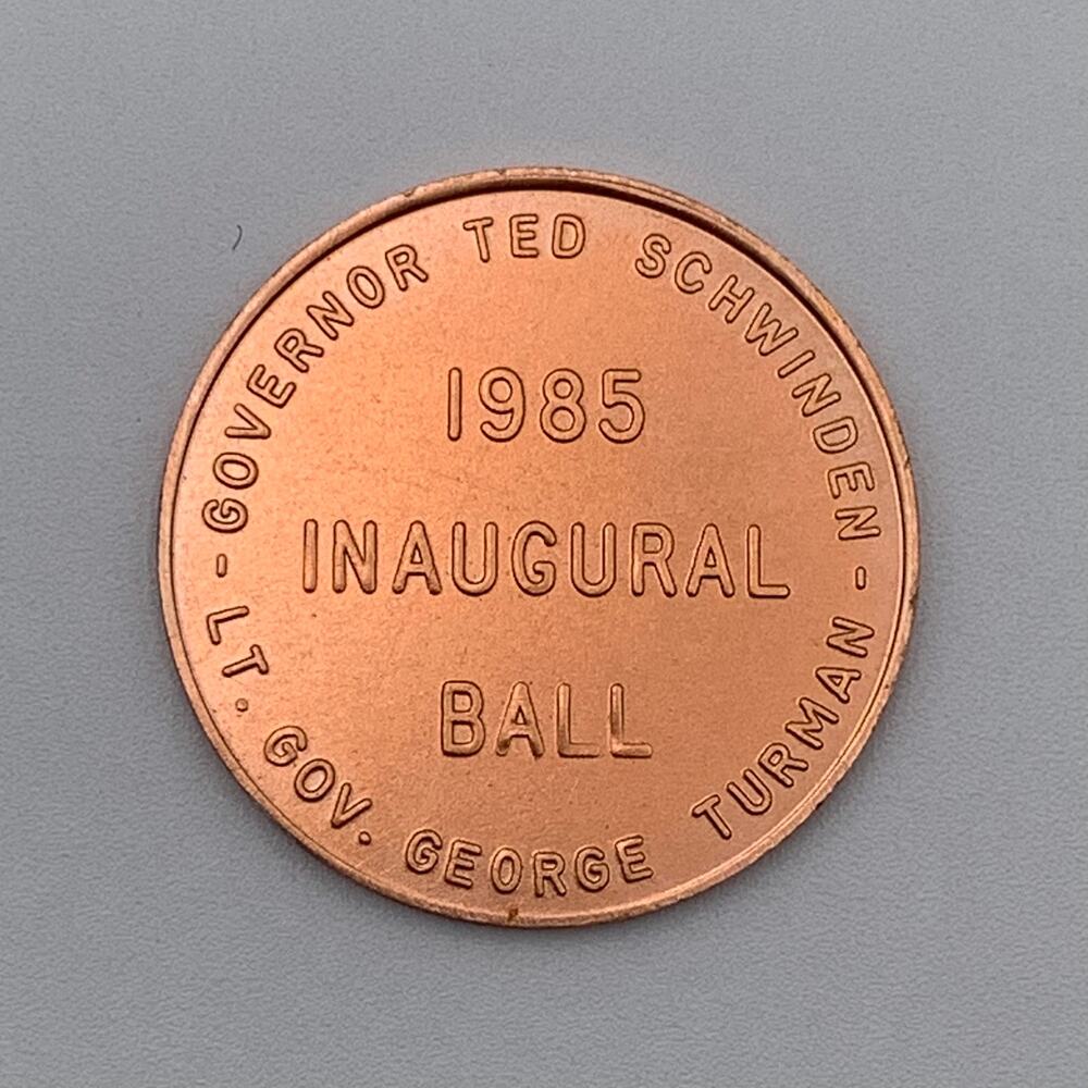 1985 Inaugural Ball Coin Governor Ted Schwinden Montana Token Medal VTG